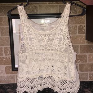 Cream lace tank top